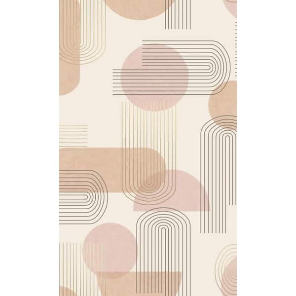 Walls Republic Orange Metallic Arch Geometric Shelf Liner Non- Woven Non-Pasted Wallpaper Double Roll (57 sq. ft.)
