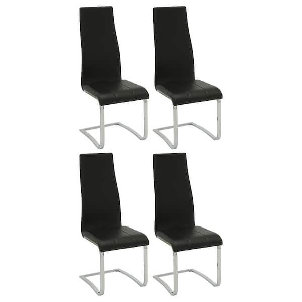 Coaster Montclair Dining Black and Chrome Side Chair (Set of 4)