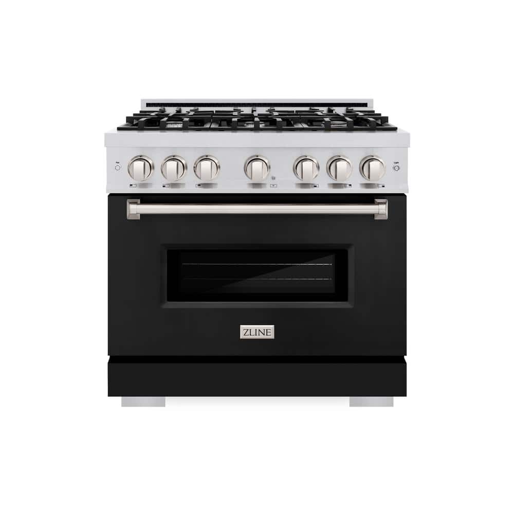 ZLINE Kitchen and Bath Classic 36 in. 6-Burner Dual Fuel Range with ...