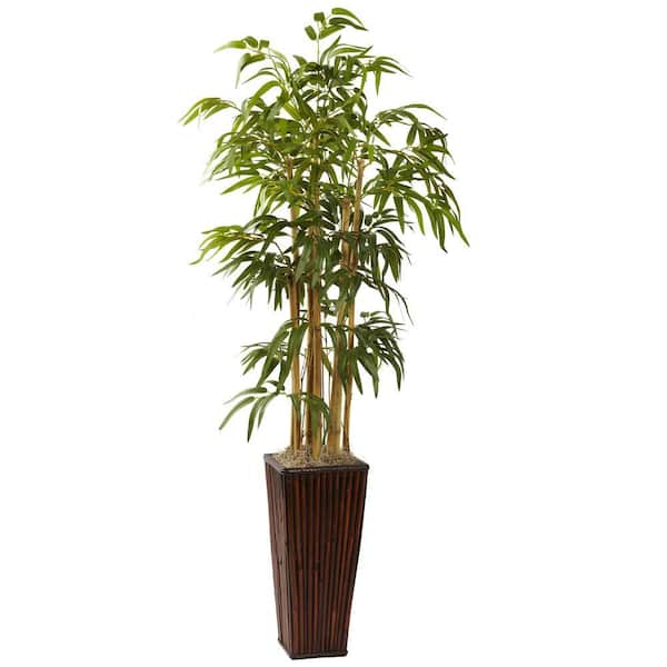 Nearly Natural 4 ft. Artificial Bamboo with Decorative planter