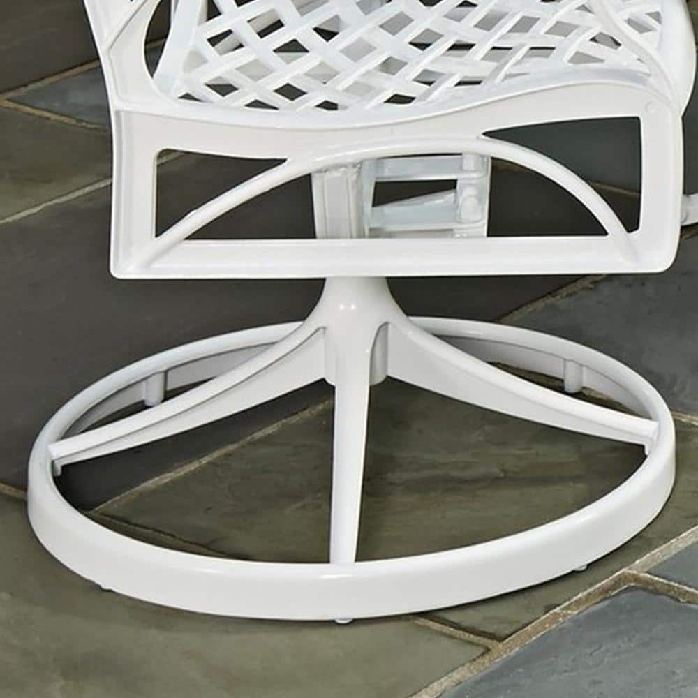Sanibel Cast Aluminum White Outdoor Swivel Rocking Chair