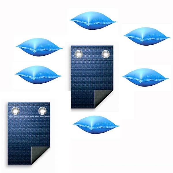 Swimline 4 ft. x 4 ft. Pillow for Pool Cover (6-Pack) & Winter 30 ft. Pool Cover (2-Pack), Above Ground Pool