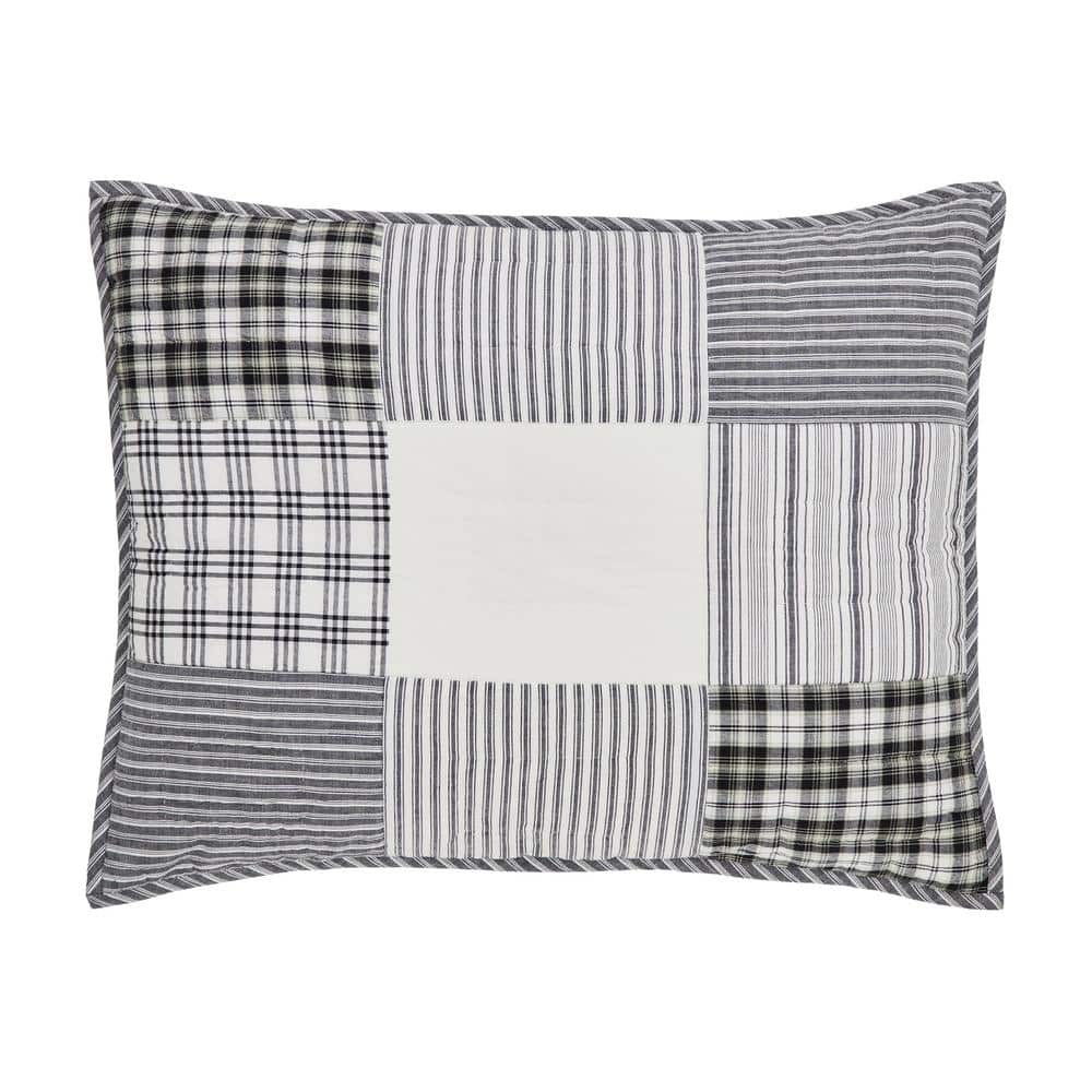 Sawyer Mill Black and White Cotton Patchwork Standard Sham