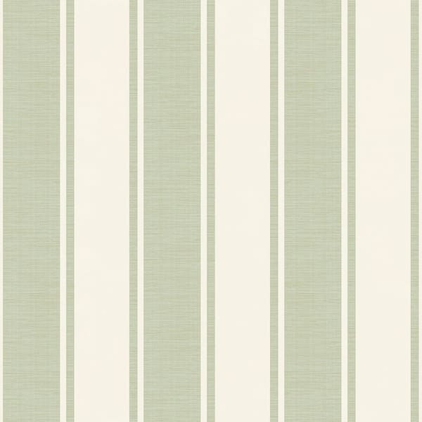 The Classic Italian Collection Green Classic Stripe Matte Finish Vinyl on Non-Woven Non-Pasted Wallpaper Sample