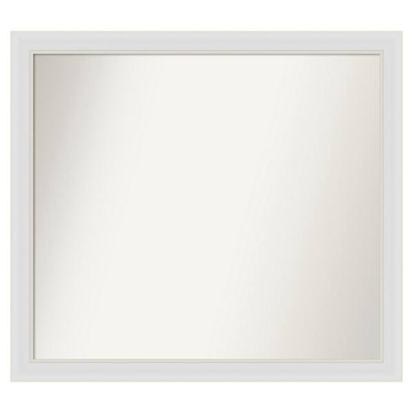 Amanti Art Flair Soft White Narrow 38 in. x 34 in. Custom Non-Beveled Satin Recyled Polystyrene Bathroom Vanity Wall Mirror