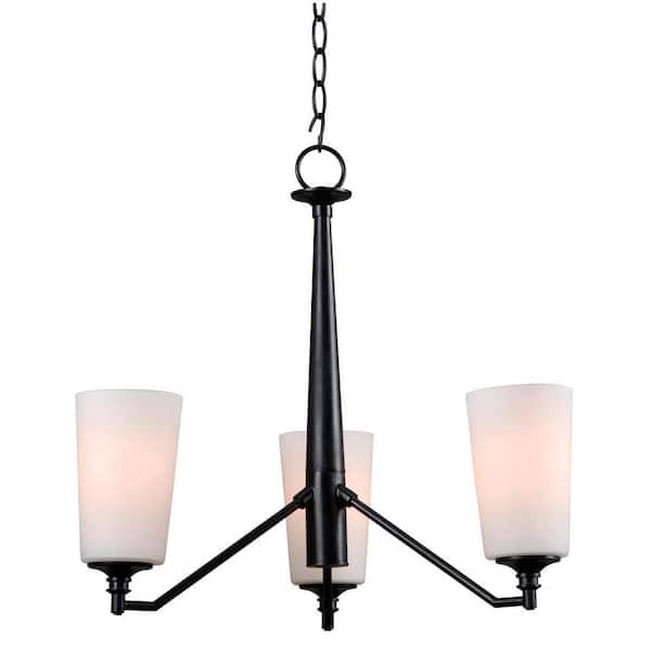 Unbranded Emperor 3-Light Bronze Graphite Chandelier