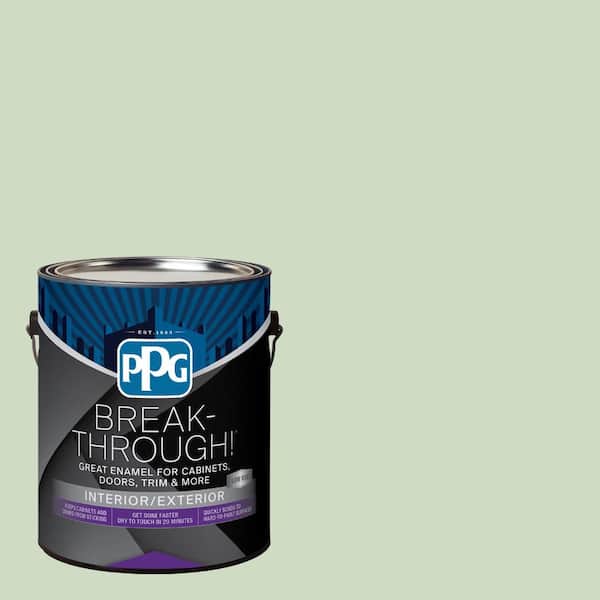 1 gal. PPG1121-3 Pale Moss Green Satin Door, Trim & Cabinet Paint