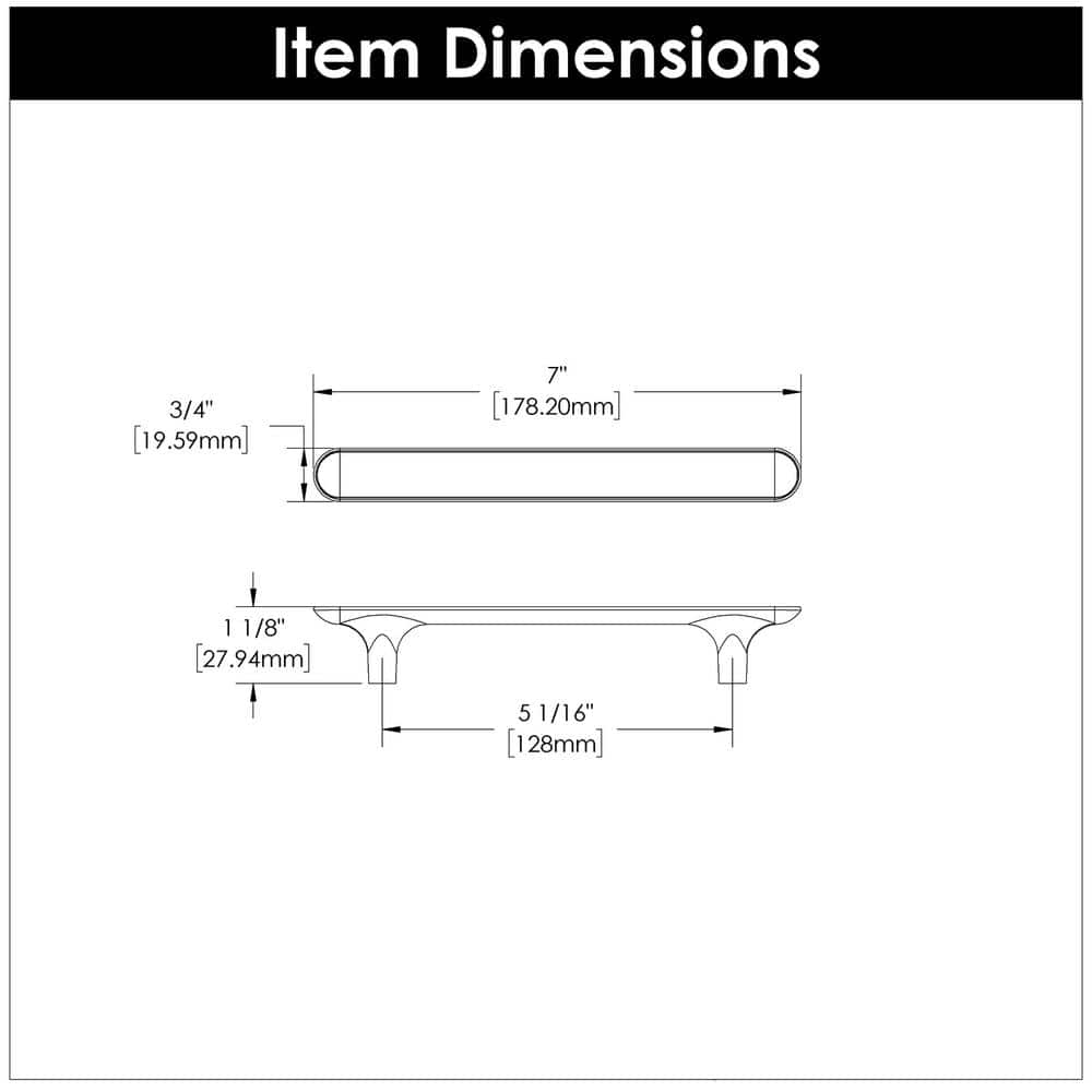 Brushed Golden Brass Kitchen Cabinet Handles, 5-1/16"