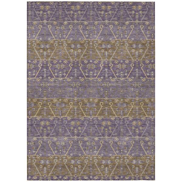Chantille Machine Washable Indoor/Outdoor Abstract ACN2858 Plum 8 ft. x 10 ft. Area Rug