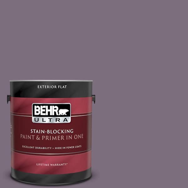 BEHR ULTRA 1 gal. #UL250-20 Plum Shadow Flat Exterior Paint and Primer in One