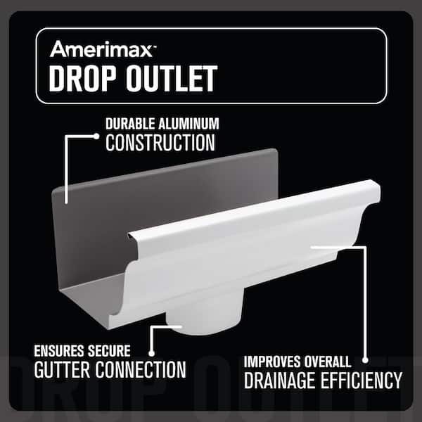 Amerimax Home Products 5 in. White Aluminum K-Style Gutter End with 2 ...
