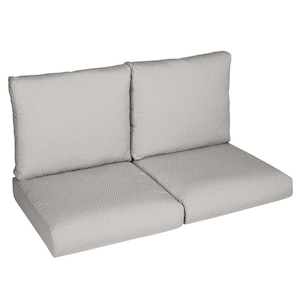 Sorra Home 22.5 in. x 22.5 in. x 5 in. (4-Piece) Deep Seating Outdoor Loveseat Cushion in Sunbrella Retain Oyster