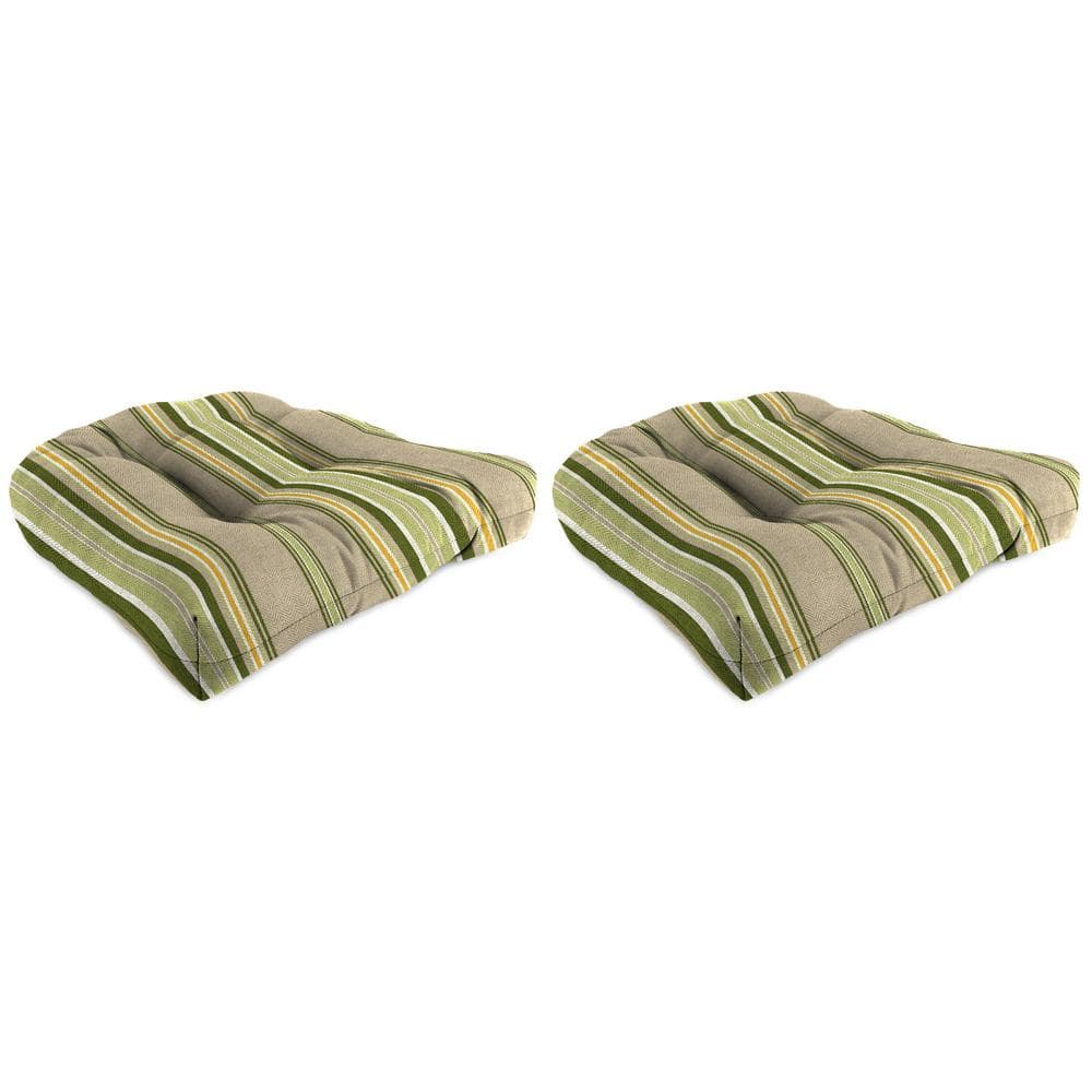 18 in. L x 18 in. W x 4 in. T Tufted Outdoor Wicker Seat Cushion in Terrace Sunrise (2-Pack) price history on PriceWatchPro