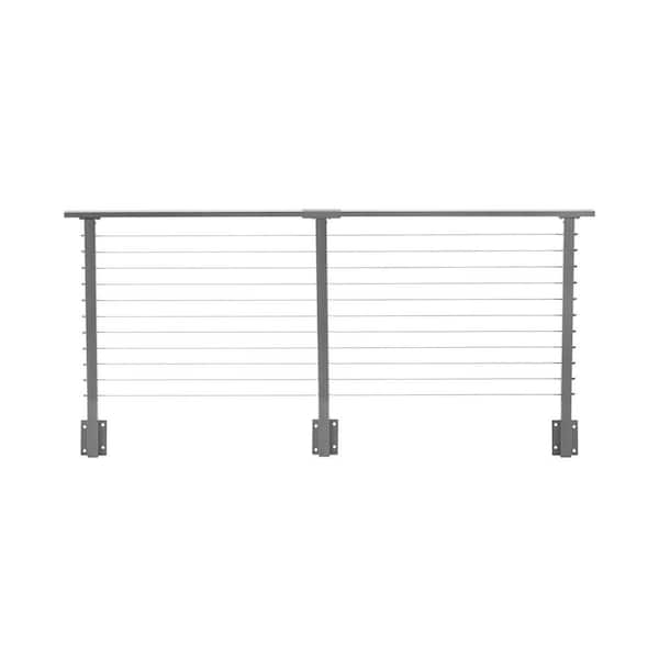 10 ft. Deck Cable Railing, 36 in. Face Mount, Grey