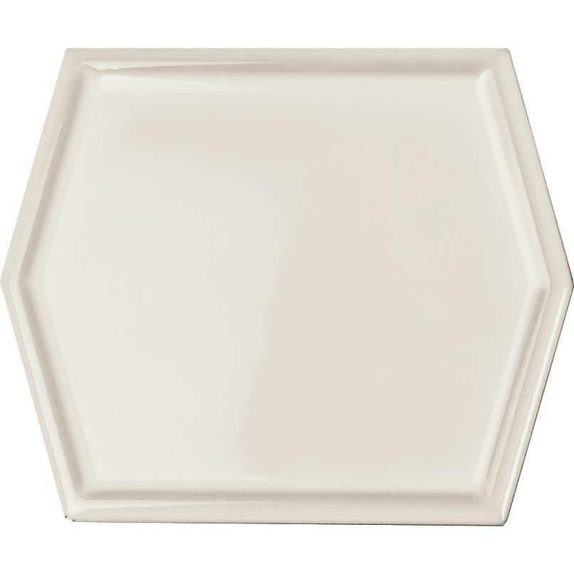 Glossy White Hexagon Ceramic Wall Tile 5" x 6"