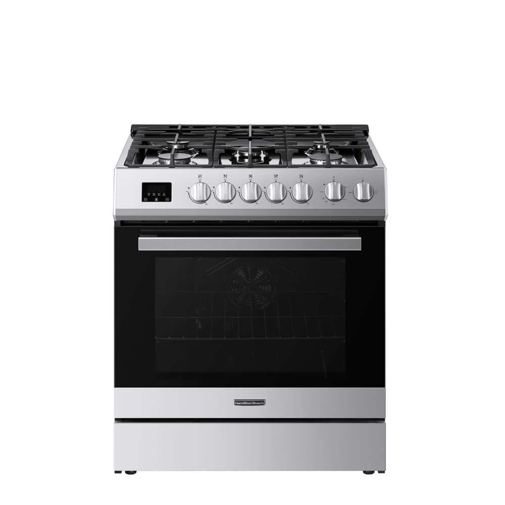 Hamilton Beach 30 in. 5-Burners Freestanding Gas Range in Stainless Steel