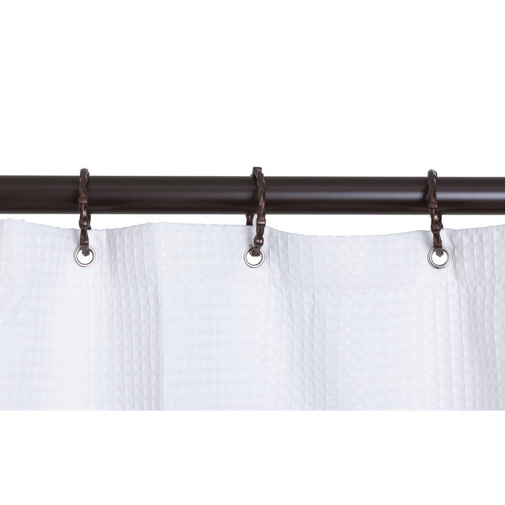 Oil Rubbed Bronze D-Shaped Ceiling Mounted Shower Curtain Rod Set