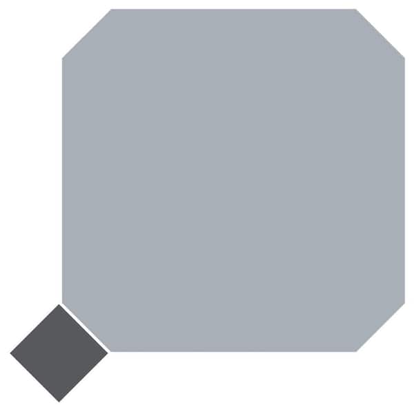 Merola Tile Vaudeville Octagon Humo with Taco Antracita 8 in. x 8 in. Porcelain Floor and Wall Take Home Tile Sample