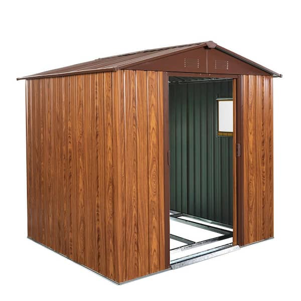 IMAGACFUN Outdoor Storage Shed 6 ft. W x 6 ft. D Metal Shed with