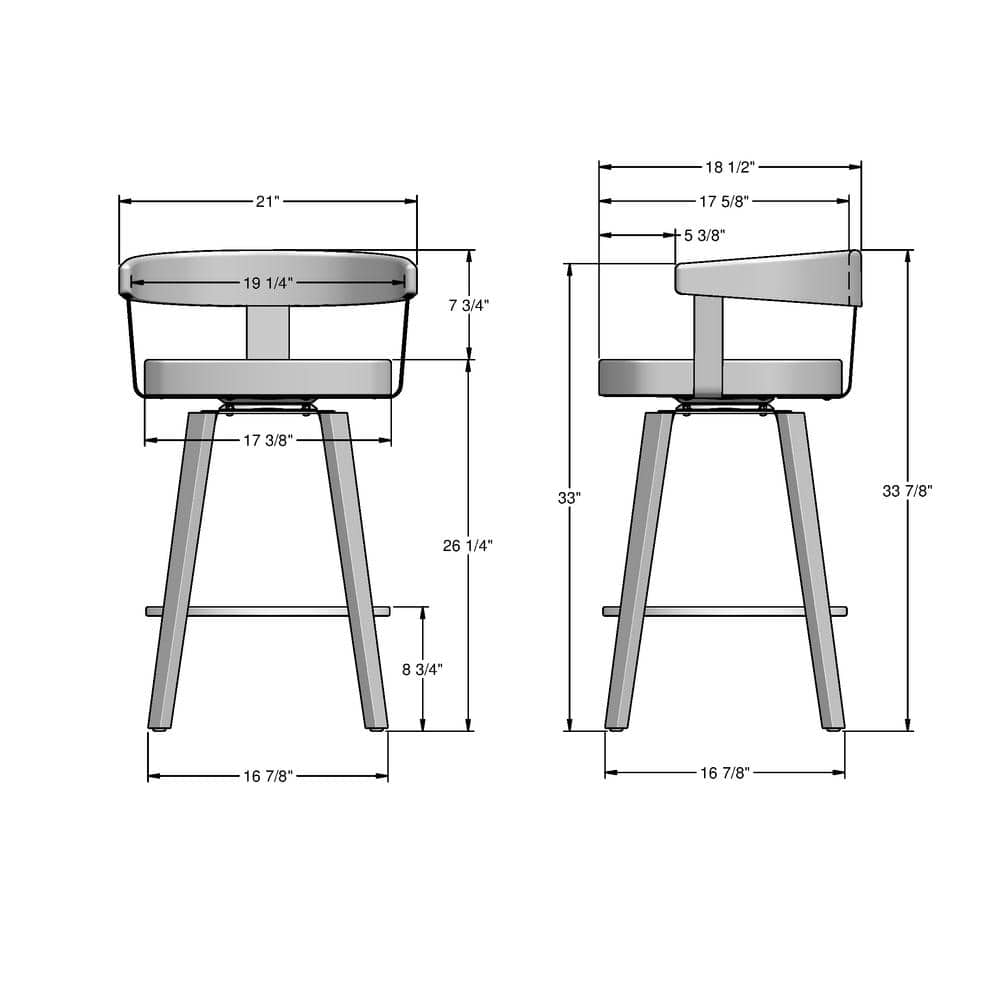 Cohen 26" Gray Swivel Counter Stool with Wood and Metal