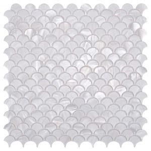 Mother of Pearl Backsplash Tiles White 12 in. x 12 in. Natural Seashells Fish Scale Mosaic Tile (9.5 sq. ft./Box)