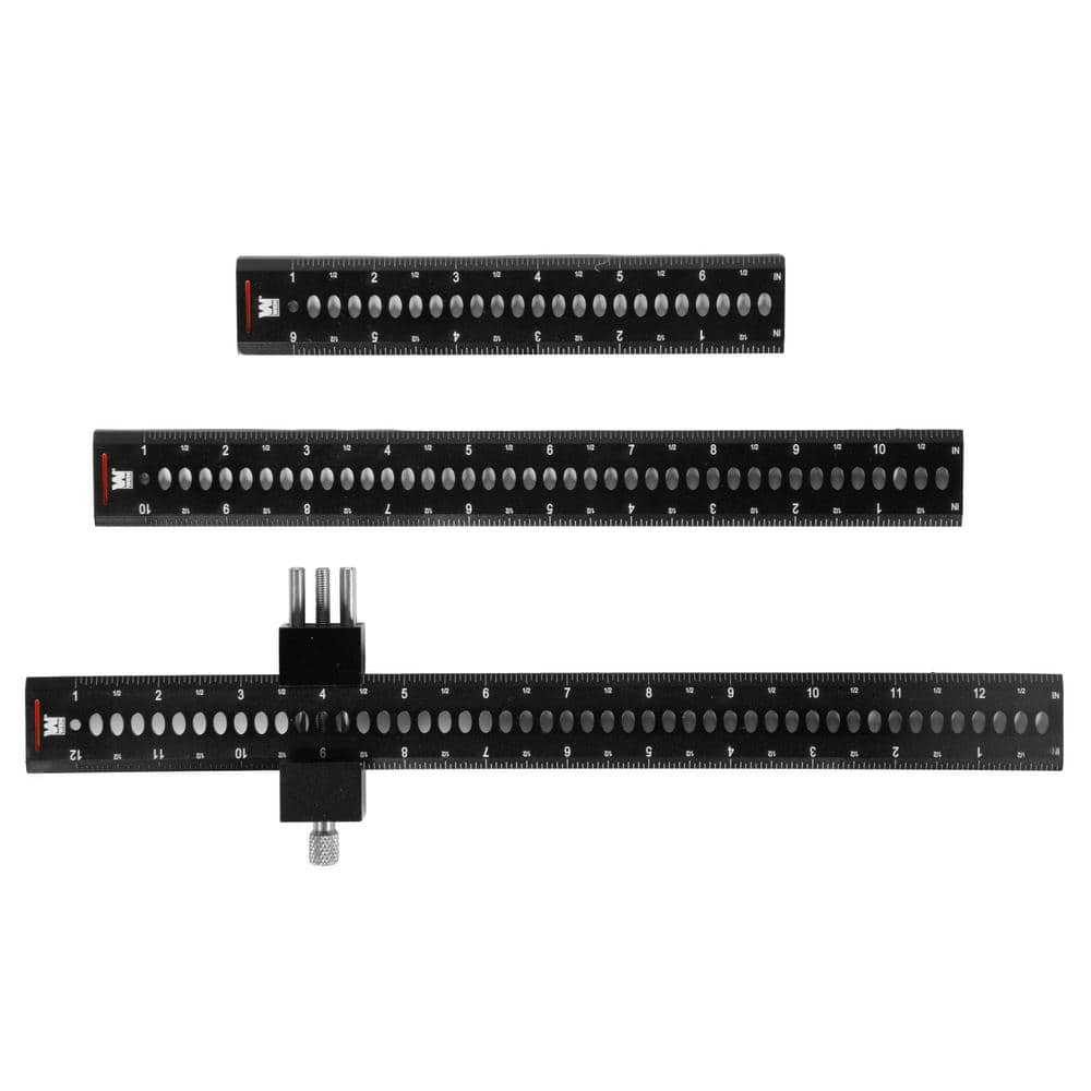 12-inch Black Aluminum Multifunction T-Square Scale