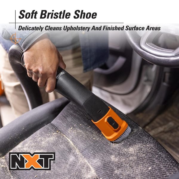 RIDGID - 2-1/2 in. NXT Max Car Nozzle Shoe Kit Attachments with Hard, Soft and Rubber Bristles for RIDGID NXT Wet Dry Vacs