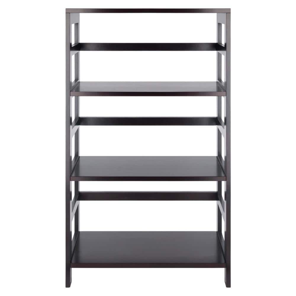 Espresso Transitional Wood 3-Tier Storage Shelf for Kids and Toys