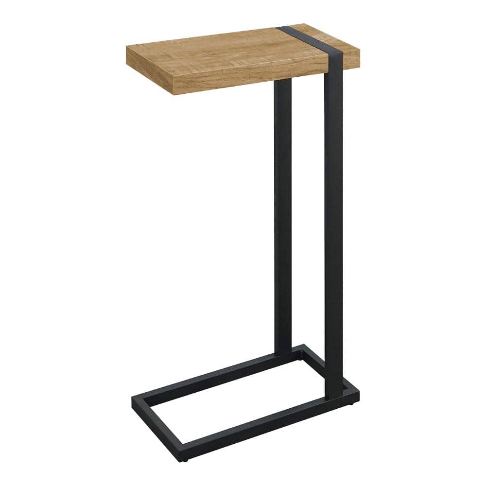 25 in. H C-Shaped Side Table, Wood-Look Laminate Top, Black Metal Legs, Space-Saving price history on PriceWatchPro