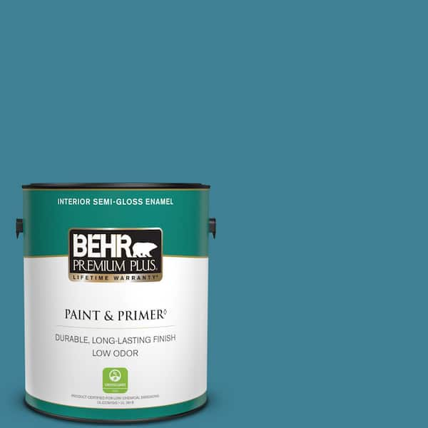 BEHR PREMIUM PLUS 1 gal. #540D-6 Wipeout Semi-Gloss Enamel Low Odor Interior Paint & Primer