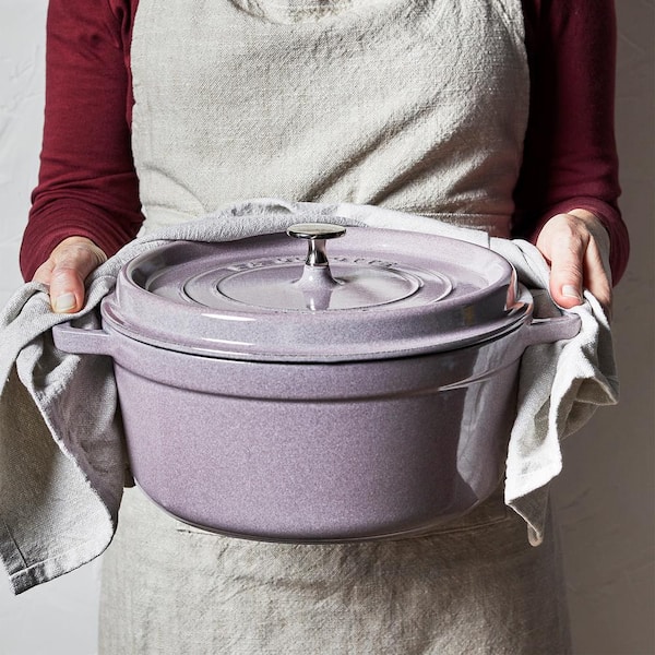 staub Cast Iron 7-qt. Round Cast Iron Dutch Oven in Lilac with Lid