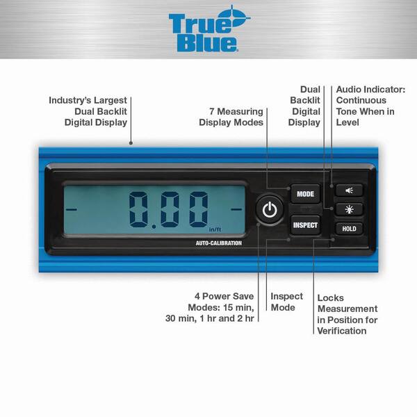 24 in. True Blue Digital Box Level with Case with 48 in. True Blue Digital  Box Level with Case