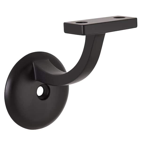 Design House Jumbo Hand Rail Bracket for Railings Stairways in Office Home or Any Room Matte Black, 5-Pack