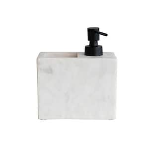 Modern Marble Soap Dispenser with Pump and Toothbrush Holder in White and Black