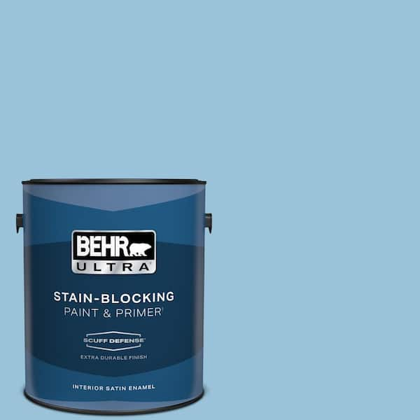 BEHR ULTRA 1 gal. #560D-4 Madras Blue Extra Durable Satin Enamel Interior Paint & Primer