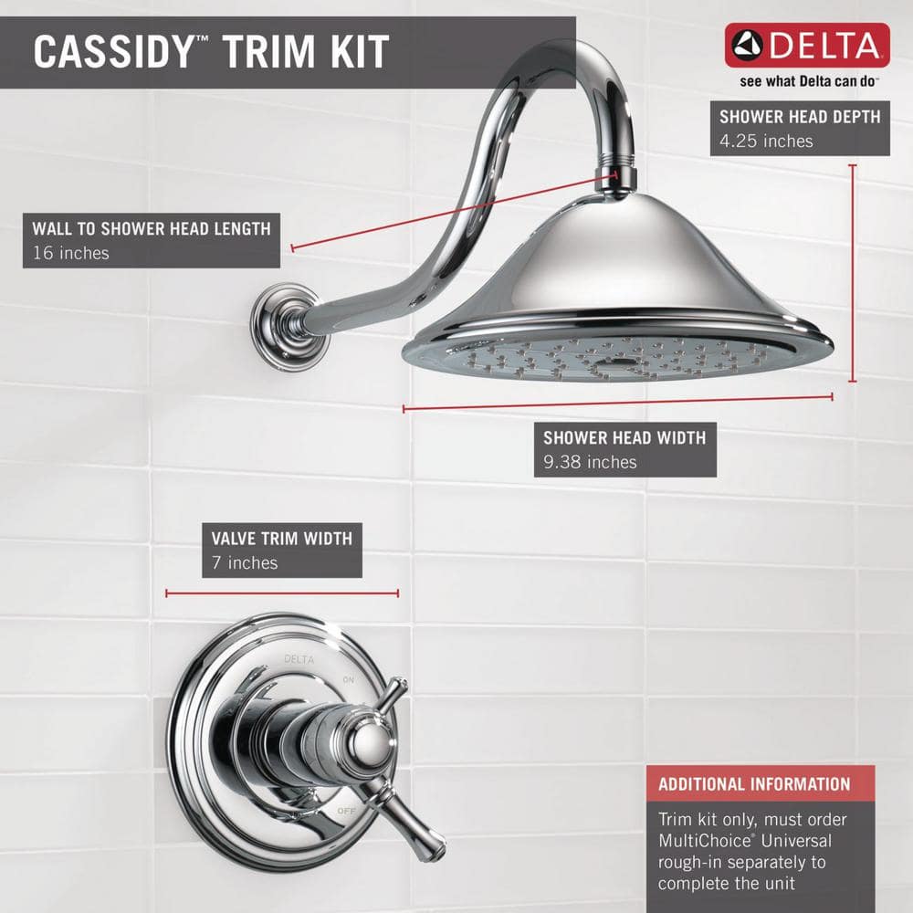 Chrome Traditional Dual-Handle Wall Mounted Rain Shower System