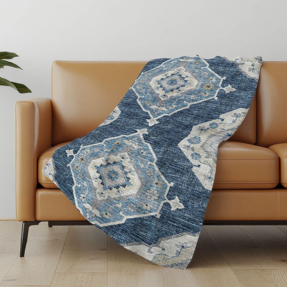 Premium Machine Washable ASB91 Blue 50 in. x 70 in. Sherpa Throw Blanket price history on PriceWatchPro