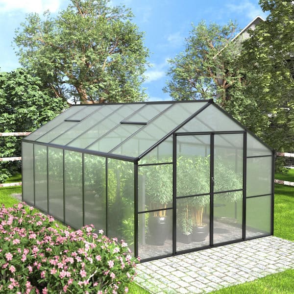 VEIKOUS 8 ft. W x 12 ft. D Polycarbonate Greenhouse for Outdoors