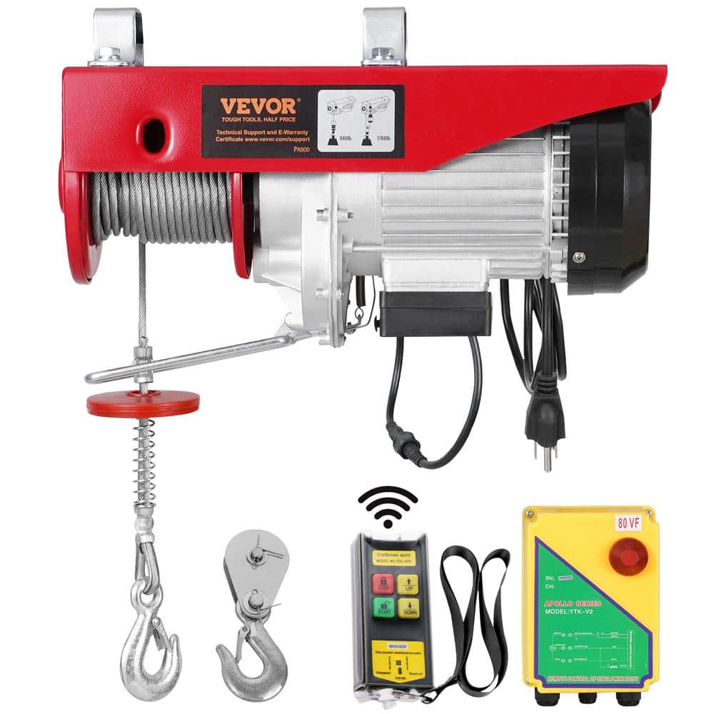 VEVOR Electric Hoist, 1760 lbs. 120V Electric Winch with 328 ft