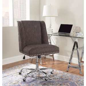Alex Charcoal Gray Fabric Adjustable Height Swivel Office Desk Task Chair in Chrome with Wheels