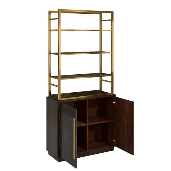 Clihome 15.75-in W x 79-in H Mdf Brown Freestanding Utility Storage Cabinet