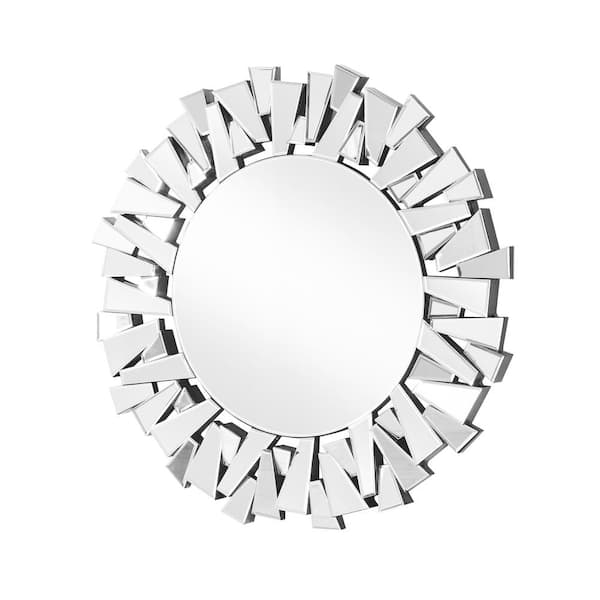 Unbranded Timeless Home 39.5 in. W x 39.5 in. H x Contemporary Frameless Oval Clear Mirror