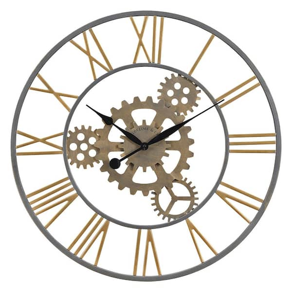 A & B Home Benjamin Gold Analog Clock 76673-GOLD - The Home Depot