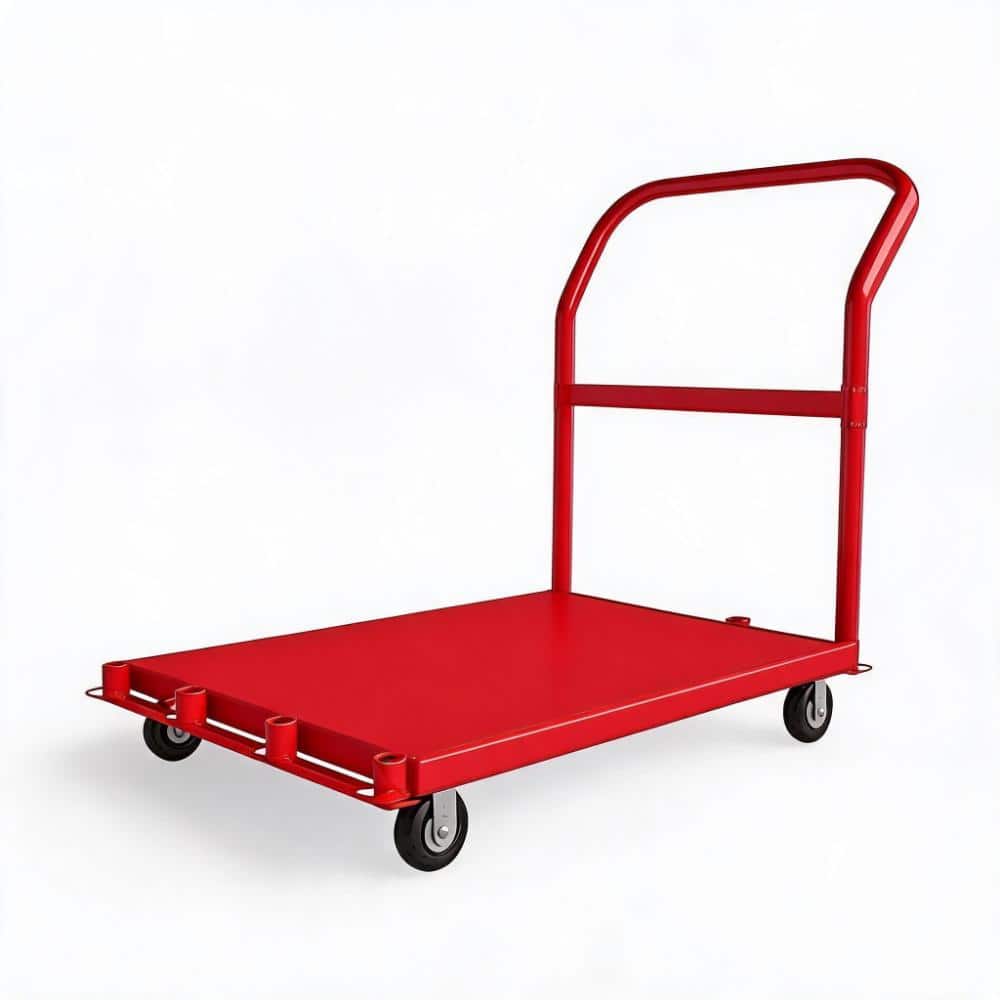 2000LBS Heavy Duty 33x24 in.Folding Platform Cart Hand Truck with Removable Side Rails & 360°Swivel Polyurethane Casters