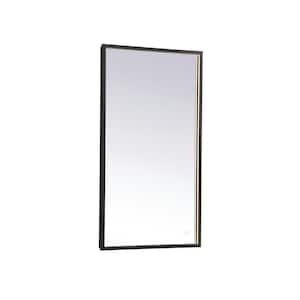 Timeless Home 20 in. W x 36 in. H Modern Rectangular Aluminum Framed LED Wall Bathroom Vanity Mirror in Black