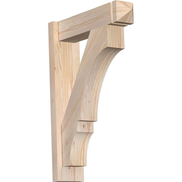 Ekena Millwork 6 in. x 28 in. x 20 in. Douglas Fir Balboa Arts and Crafts Smooth Outlooker