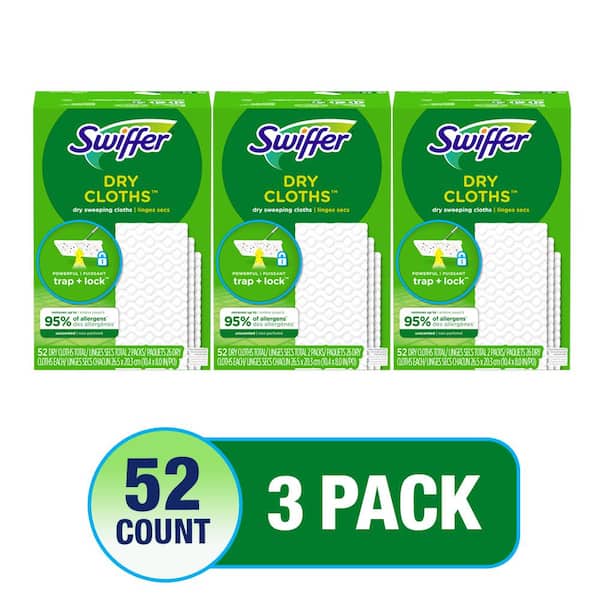 Swiffer Sweeper Multi-Surface Unscented Dry Cloth Refills for Duster Floor  Mop (52-Count, Case of 3) 078557164896 - The Home Depot