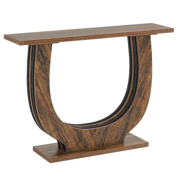 BYBLIGHT Terrella 41 In. Rectangle Wooden Console Table, Brown Console ...