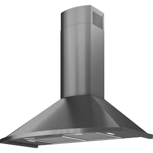 Savona 30 in. 600 CFM Wall Mount with LED Light Range Hood in Black Stainless Steel