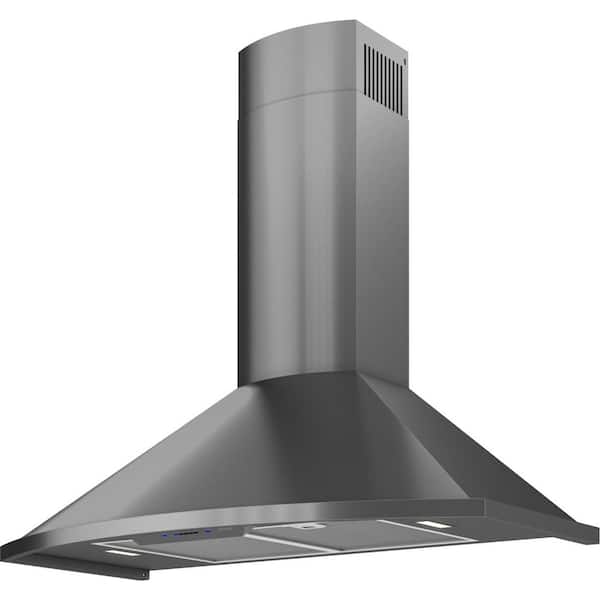 Savona 30 in. 600 CFM Wall Mount with LED Light Range Hood in Black Stainless Steel